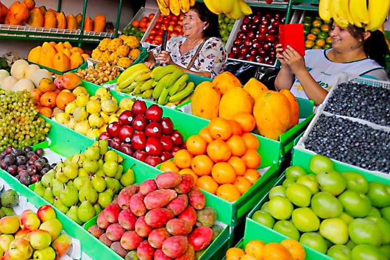  Arándanos, uvas, paltas, mangos y bananas, son las frutas que más exporta Perú. Foto: Andina.   