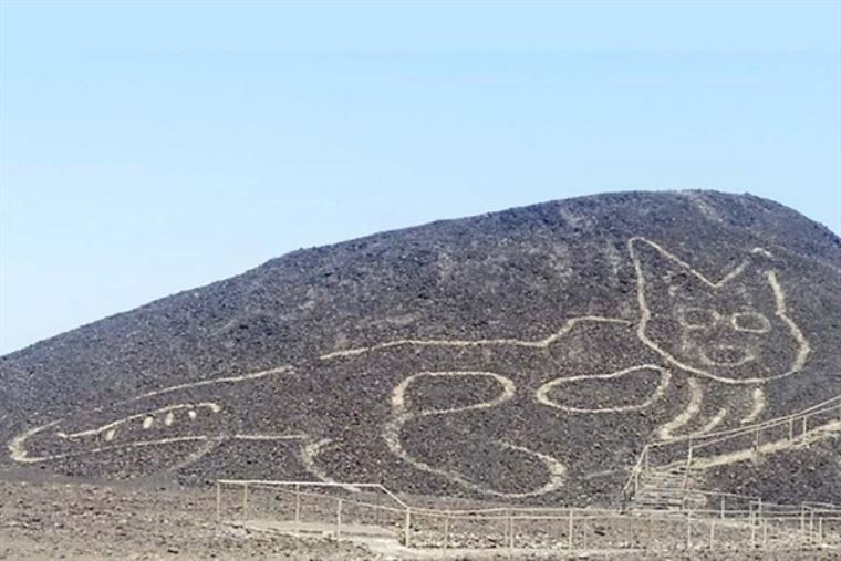 Figura nueva Descubren en Pampa de Nasca líneas que representan a un felino
