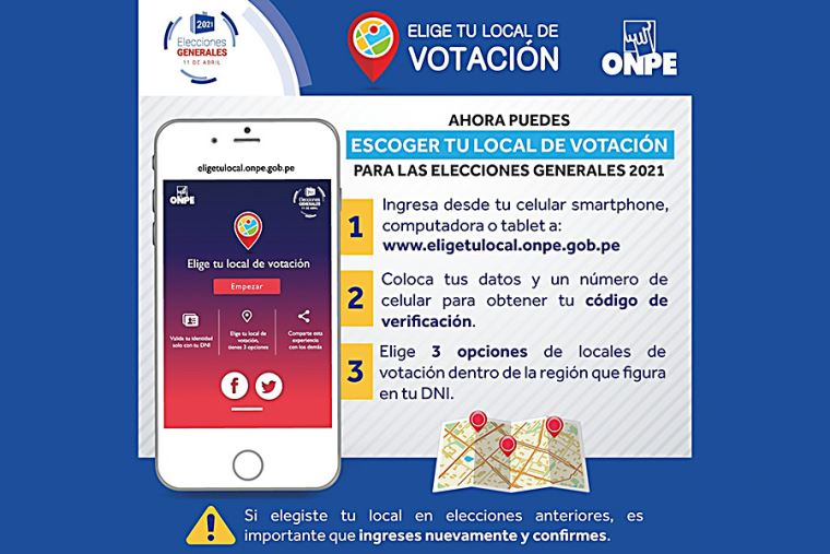 ONPE puso a disposición de ciudadanos plataforma para elegir local de  votación